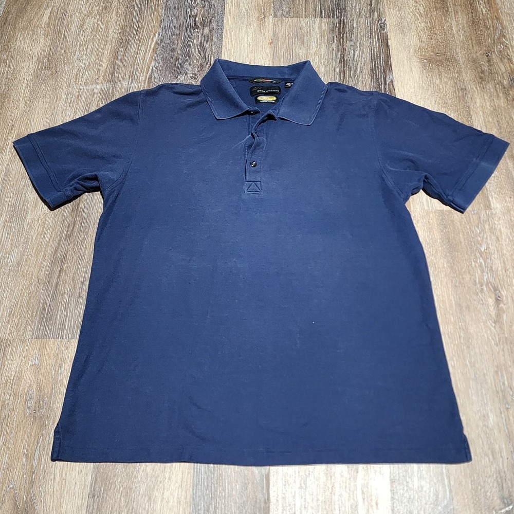 Greg Norman Play Dry Moisture Wicking Men's Navy Polo Golf Shirt Shark Logo XL